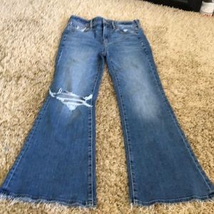 American eagle flare distressed jeans
